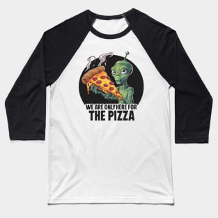 Alien Pizza Encounter Baseball T-Shirt